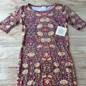 LuLaRoe JULIA Dress Floral Short Sleeve NEW